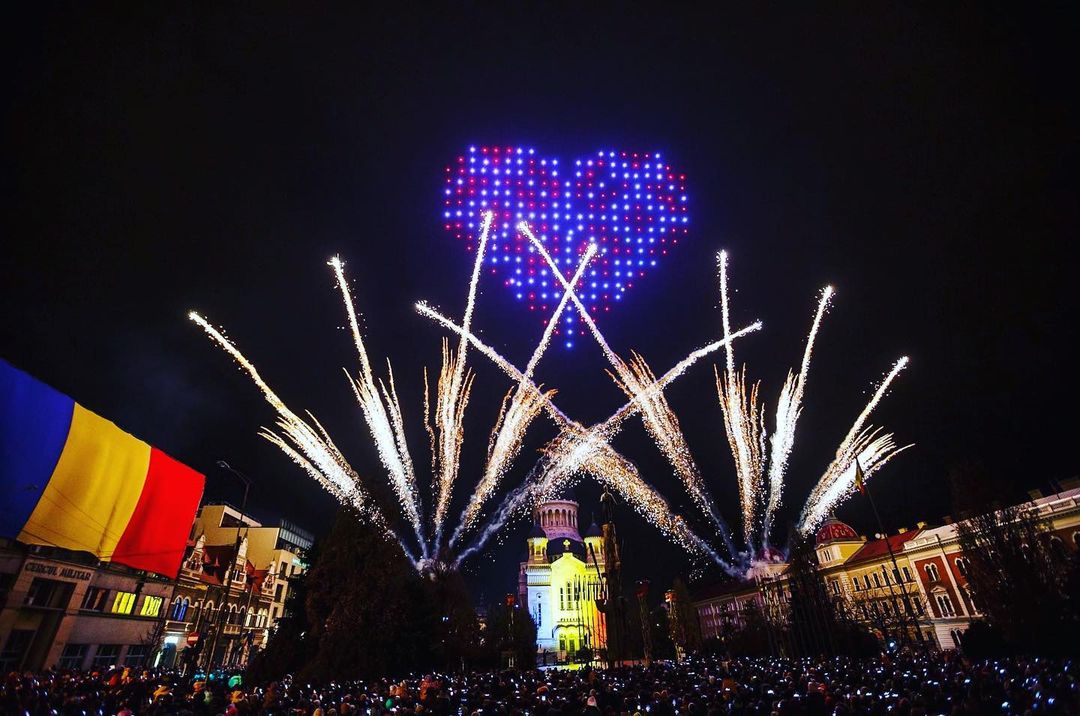 spectacol de lumini cu drone